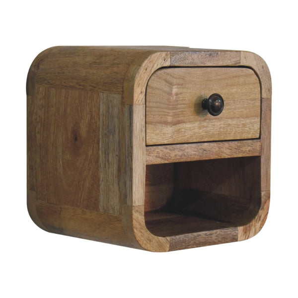 HomeRoots 8" Beige Solid Wood Nightstand with Drawer – Compact, Modern Design for Effortless Bedroom Style 651549