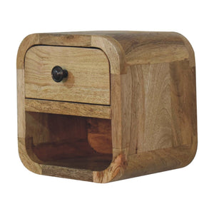 HomeRoots 8" Beige Solid Wood Nightstand with Drawer – Compact, Modern Design for Effortless Bedroom Style 651549