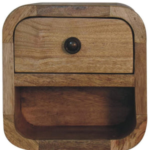 HomeRoots 8" Beige Solid Wood Nightstand with Drawer – Compact, Modern Design for Effortless Bedroom Style 651549