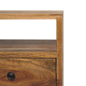 HomeRoots 20" Solid Mango Wood Nightstand with Two Drawers, Modern Design & Versatile Storage for Any Space 651551