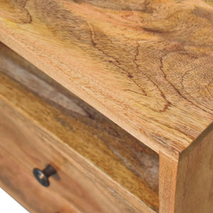HomeRoots 20" Solid Mango Wood Nightstand with Two Drawers, Modern Design & Versatile Storage for Any Space 651551