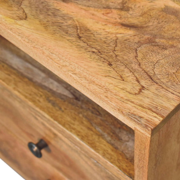 HomeRoots 20" Solid Mango Wood Nightstand with Two Drawers, Modern Design & Versatile Storage for Any Space 651551