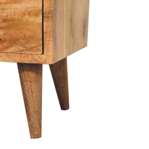 HomeRoots 20" Solid Mango Wood Nightstand with Two Drawers, Modern Design & Versatile Storage for Any Space 651551