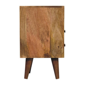 HomeRoots 20" Solid Mango Wood Nightstand with Two Drawers, Modern Design & Versatile Storage for Any Space 651551