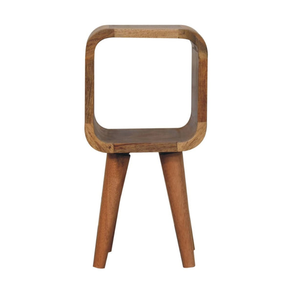 HomeRoots 16" Handcrafted Oak Nightstand - Modern Accent Table with Open Shelf for Bedrooms & Living Rooms 651554