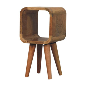 HomeRoots 16" Handcrafted Oak Nightstand - Modern Accent Table with Open Shelf for Bedrooms & Living Rooms 651554