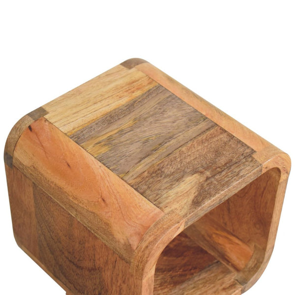 HomeRoots 16" Handcrafted Oak Nightstand - Modern Accent Table with Open Shelf for Bedrooms & Living Rooms 651554