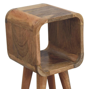 HomeRoots 16" Handcrafted Oak Nightstand - Modern Accent Table with Open Shelf for Bedrooms & Living Rooms 651554