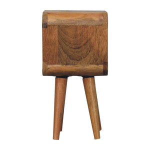 HomeRoots 16" Handcrafted Oak Nightstand - Modern Accent Table with Open Shelf for Bedrooms & Living Rooms 651554