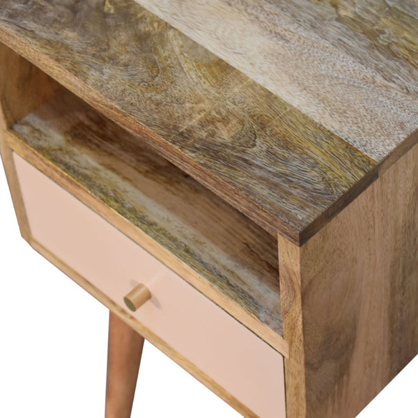 HomeRoots 22" Light Brown Solid Wood Nightstand with Drawer - Versatile Accent Table for Bedroom & More 651555
