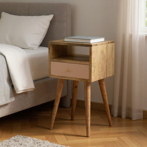 HomeRoots 22" Light Brown Solid Wood Nightstand with Drawer - Versatile Accent Table for Bedroom & More 651555
