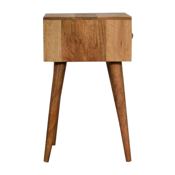HomeRoots 20" Handcrafted Solid Wood Nightstand with Geometric Bone Inlay - Stylish Storage for Small Spaces 651557