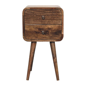 HomeRoots 22" Rustic Solid Mango Wood Nightstand with Two Drawers – Handcrafted, Distressed Finish, Versatile Accent 651559