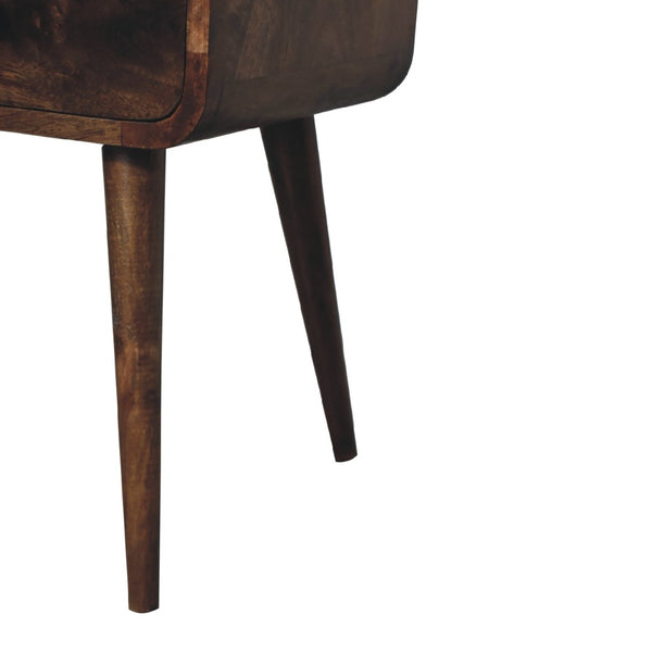 HomeRoots 22" Rustic Solid Mango Wood Nightstand with Two Drawers – Handcrafted, Distressed Finish, Versatile Accent 651559