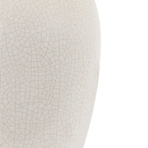 Wildwood Kyoko Porcelain Table Lamp With White Crackle Glaze And Antique Brass Accents — Sculptural 30" Height 65156