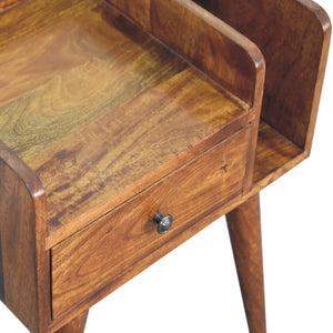 HomeRoots 22" Chestnut Solid Wood Nightstand - Handcrafted One-Drawer Table for Modern Homes & Small Spaces 651561
