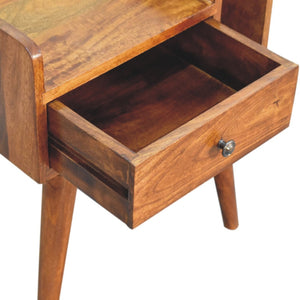 HomeRoots 22" Chestnut Solid Wood Nightstand - Handcrafted One-Drawer Table for Modern Homes & Small Spaces 651561