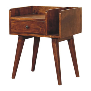 HomeRoots 22" Chestnut Solid Wood Nightstand - Handcrafted One-Drawer Table for Modern Homes & Small Spaces 651561