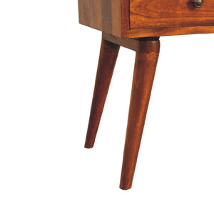HomeRoots 22" Chestnut Solid Wood Nightstand - Handcrafted One-Drawer Table for Modern Homes & Small Spaces 651561