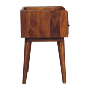 HomeRoots 22" Chestnut Solid Wood Nightstand - Handcrafted One-Drawer Table for Modern Homes & Small Spaces 651561