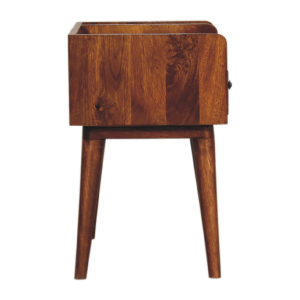 HomeRoots 22" Chestnut Solid Wood Nightstand - Handcrafted One-Drawer Table for Modern Homes & Small Spaces 651561