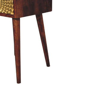 HomeRoots 23" Chestnut Solid Wood Nightstand: Modern Design with Drawer & Open Shelf for Versatile Storage Solutions 651562