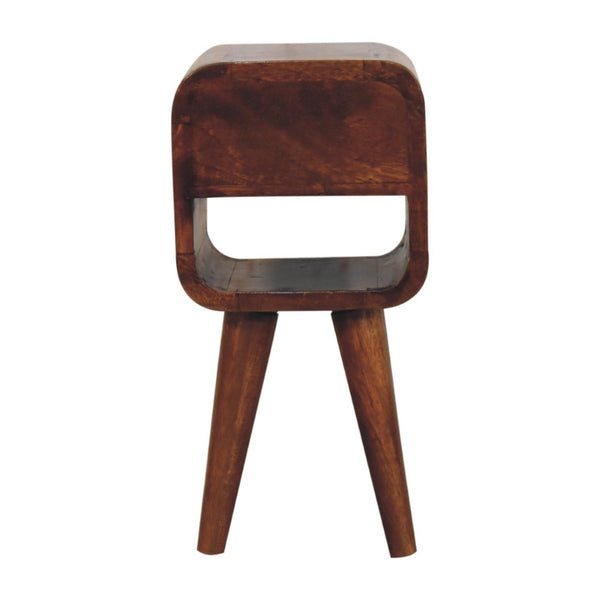 HomeRoots 16" Chestnut Solid Wood Nightstand - Handcrafted Compact Storage Table for Modern Decor Styles 651570