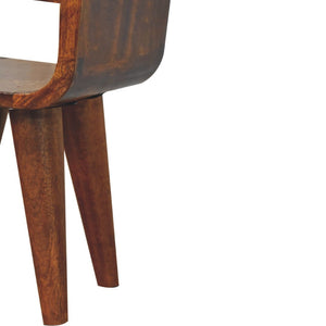 HomeRoots 16" Chestnut Solid Wood Nightstand - Handcrafted Compact Storage Table for Modern Decor Styles 651570