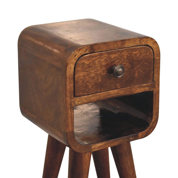 HomeRoots 16" Chestnut Solid Wood Nightstand - Handcrafted Compact Storage Table for Modern Decor Styles 651570