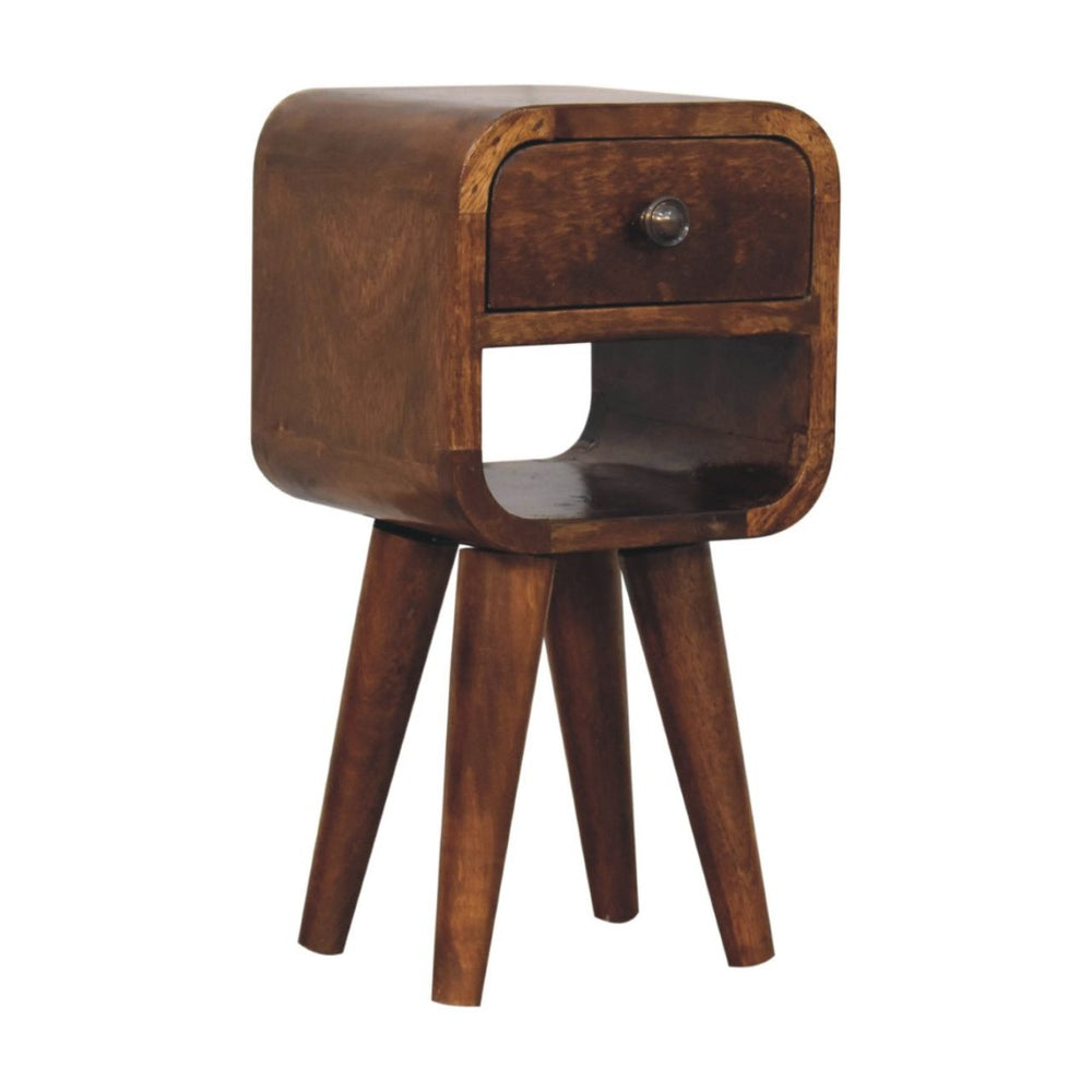 HomeRoots 16" Chestnut Solid Wood Nightstand - Handcrafted Compact Storage Table for Modern Decor Styles 651570