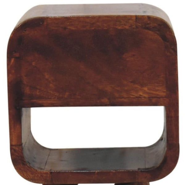 HomeRoots 16" Chestnut Solid Wood Nightstand - Handcrafted Compact Storage Table for Modern Decor Styles 651570