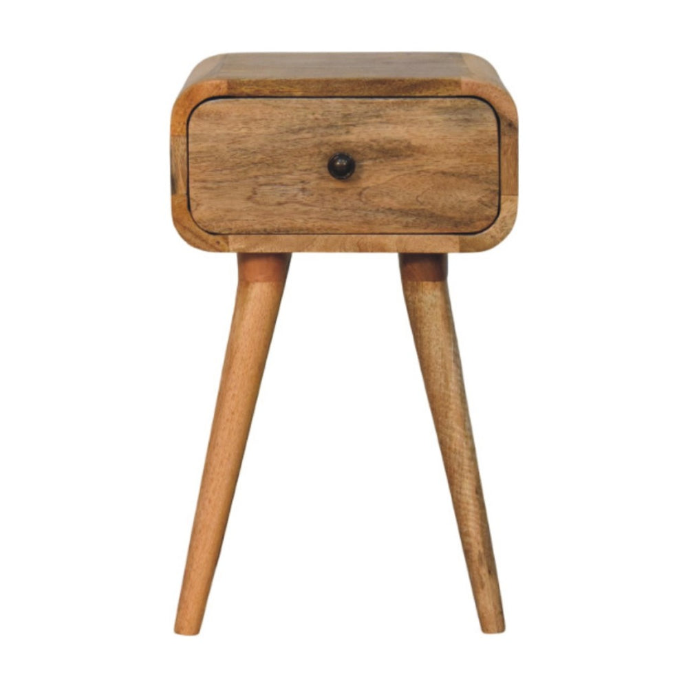 HomeRoots 19" Beige Solid Wood Nightstand with One Soft-Close Drawer - Compact, Modern & Versatile Design 651572