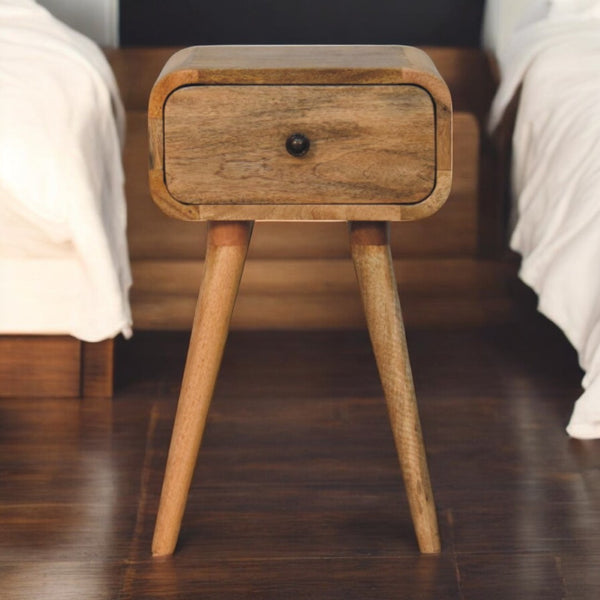 HomeRoots 19" Beige Solid Wood Nightstand with One Soft-Close Drawer - Compact, Modern & Versatile Design 651572