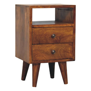 HomeRoots 20" Solid Wood Nightstand with Two Drawers - Modern Design, Compact, Versatile & Ready to Use! 651577