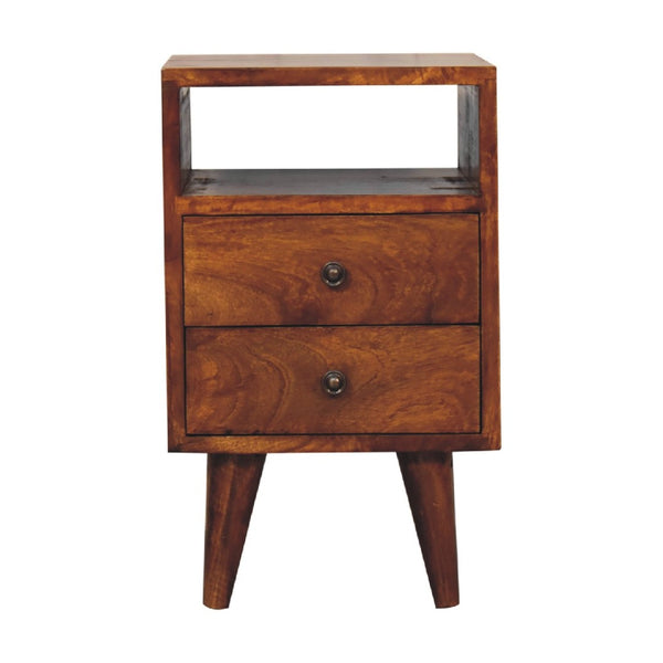 HomeRoots 20" Solid Wood Nightstand with Two Drawers - Modern Design, Compact, Versatile & Ready to Use! 651577