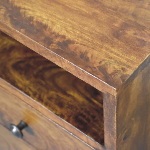 HomeRoots 20" Solid Wood Nightstand with Two Drawers - Modern Design, Compact, Versatile & Ready to Use! 651577