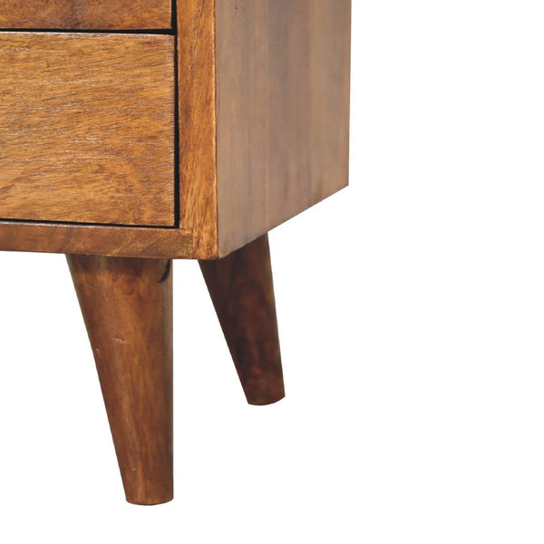 HomeRoots 20" Solid Wood Nightstand with Two Drawers - Modern Design, Compact, Versatile & Ready to Use! 651577