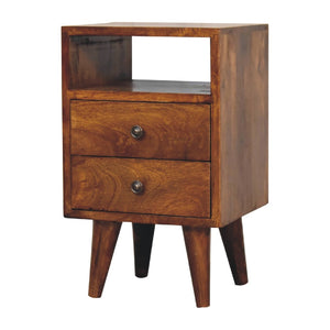 HomeRoots 20" Solid Wood Nightstand with Two Drawers - Modern Design, Compact, Versatile & Ready to Use! 651577