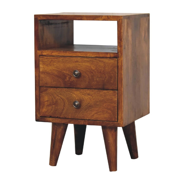 HomeRoots 20" Solid Wood Nightstand with Two Drawers - Modern Design, Compact, Versatile & Ready to Use! 651577