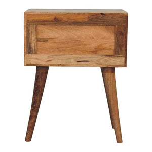 HomeRoots 23" Handcrafted Geometric Bone Inlay Nightstand in Black and Ivory - Stylish Storage Solution for Any Room 651580
