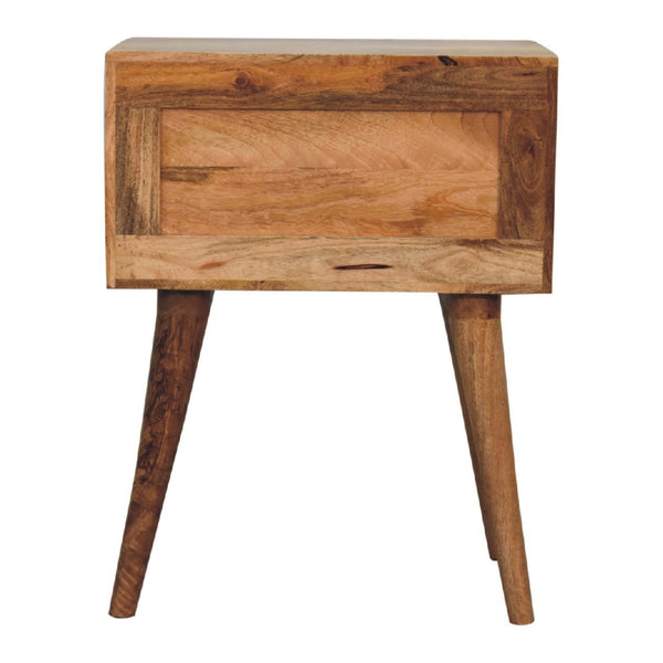 HomeRoots 23" Handcrafted Geometric Bone Inlay Nightstand in Black and Ivory - Stylish Storage Solution for Any Room 651580