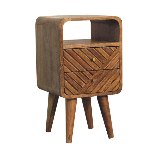 HomeRoots 22" Brown Solid Wood Nightstand with Two Drawers, Stylish Storage for Modern & Transitional Spaces 651581