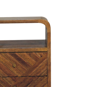 HomeRoots 22" Brown Solid Wood Nightstand with Two Drawers, Stylish Storage for Modern & Transitional Spaces 651581
