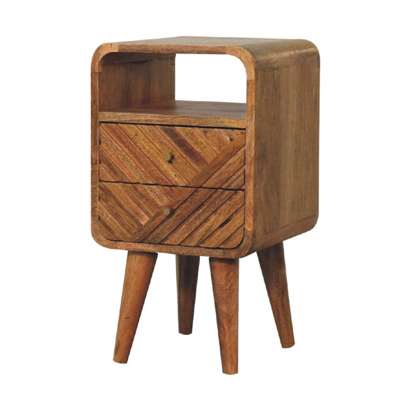 HomeRoots 22" Brown Solid Wood Nightstand with Two Drawers, Stylish Storage for Modern & Transitional Spaces 651581