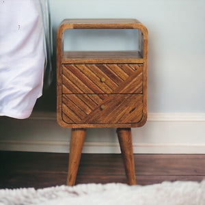HomeRoots 22" Brown Solid Wood Nightstand with Two Drawers, Stylish Storage for Modern & Transitional Spaces 651581
