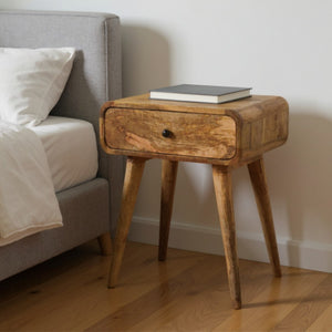 HomeRoots 22" Brown Solid Wood Nightstand with Drawer - Modern Accent Table for Bedroom, Living Room, or Hallway 651586