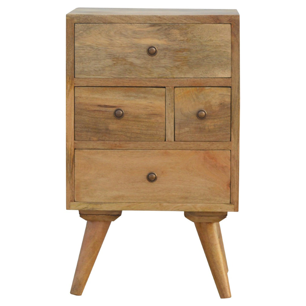 HomeRoots 24" Brown Solid Wood Nightstand with Four Drawers – Modern, Versatile, and Fully Assembled Accent Table 651591