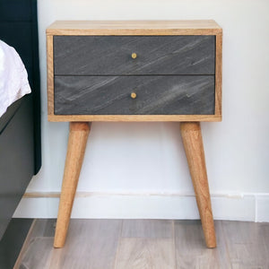 HomeRoots 23" Brown Solid Wood Nightstand with Two Drawers – Timeless Design, Sturdy Storage & Versatile Style 651593
