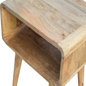 HomeRoots 20" Handcrafted Mango Wood Nightstand with Rustic Charm, Open Shelf & Versatile Design for Any Space 651596