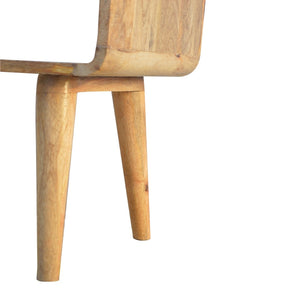 HomeRoots 20" Handcrafted Mango Wood Nightstand with Rustic Charm, Open Shelf & Versatile Design for Any Space 651596